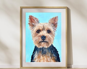 ヨーキー・ドッグ・アート:「大きな夢」ミクストメディア・ペイン ヨーキー・ドッグ・アート:「大きな夢」ミクストメディア・ペイン