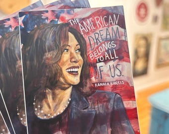 3.75" x 3" Kamala Harris Sticker - American Dream