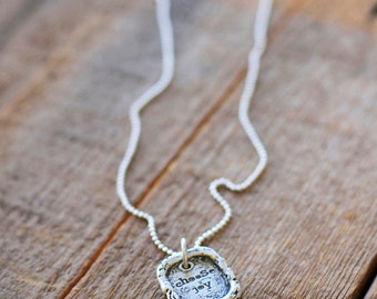 Choose Joy Charm and Necklace Inspirational Silver Jewelry