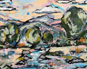 Original Painting  - Go Tell It On The Mountain No. 2 - Acrylic on 12" x 24" Canvas