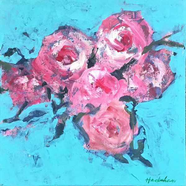 Original Painting - Floral Study No. 27 - Mixed Media on 12" x 12" Canvas