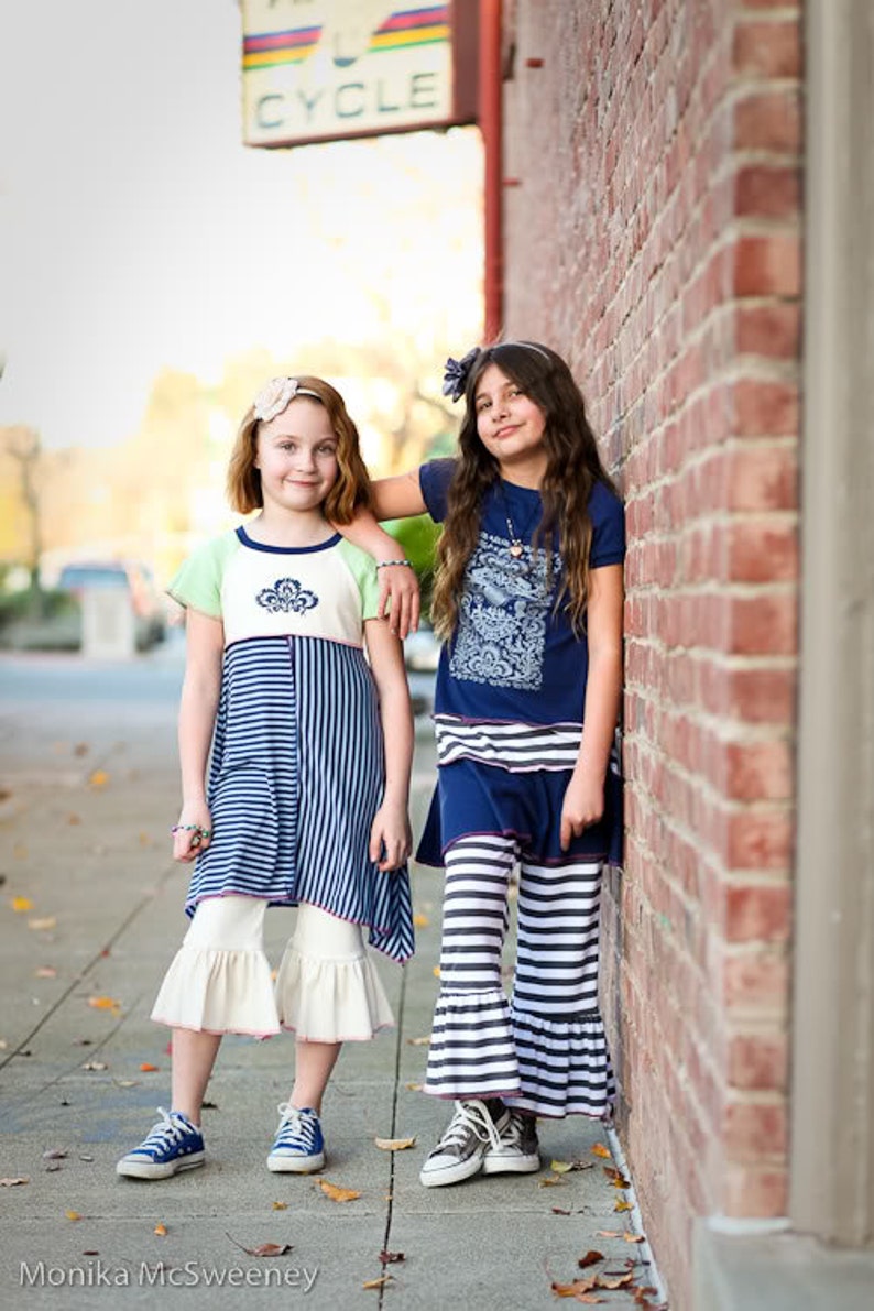 DIY PDF Sewing Pattern and Tutorial The Classic Knit Ruffle Pant Sizes 12M through 12 image 2