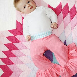 DIY PDF Sewing Pattern and Tutorial The Classic Knit Ruffle Pant Sizes 12M through 12 image 4