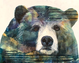 Fine Art Print - Colorful Bear (Blue) - 8"x10" on Deep Matte Paper