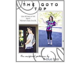 Diy PDF Sewing Pattern and Tutorial - The GoTo Women's Knit Top - Sizes S to XL