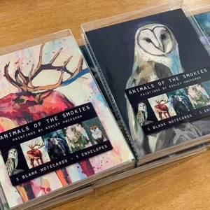 Les animaux des fumées - Lot de 5 cartes pour notes avec enveloppes par Ashley Hackshaw