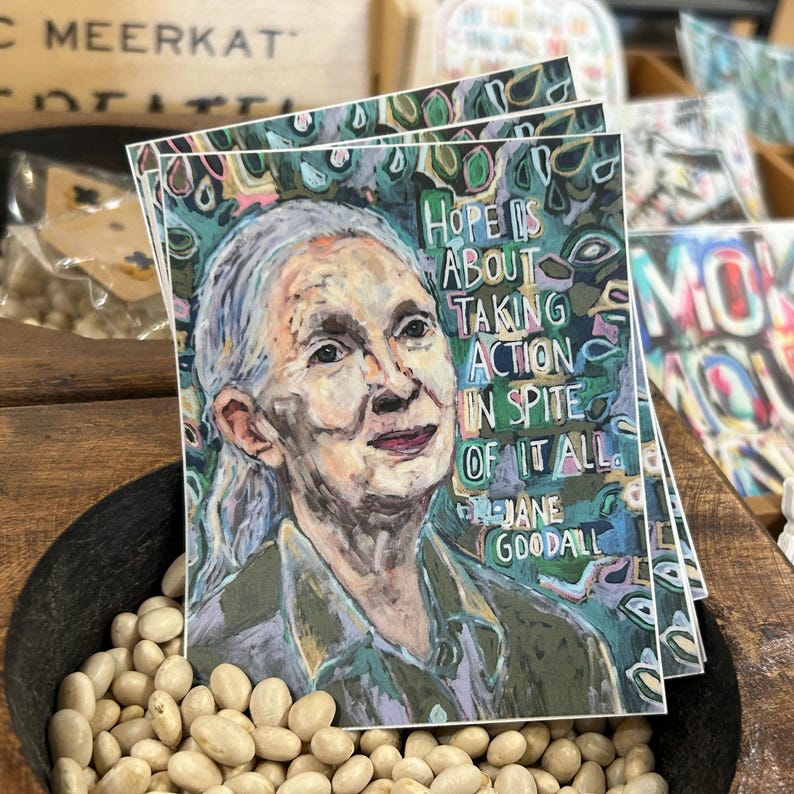 3.75" x 3" Jane Goodall Sticker - Hope image 1