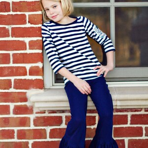 DIY PDF Sewing Pattern and Tutorial The Classic Knit Ruffle Pant Sizes 12M through 12 image 5