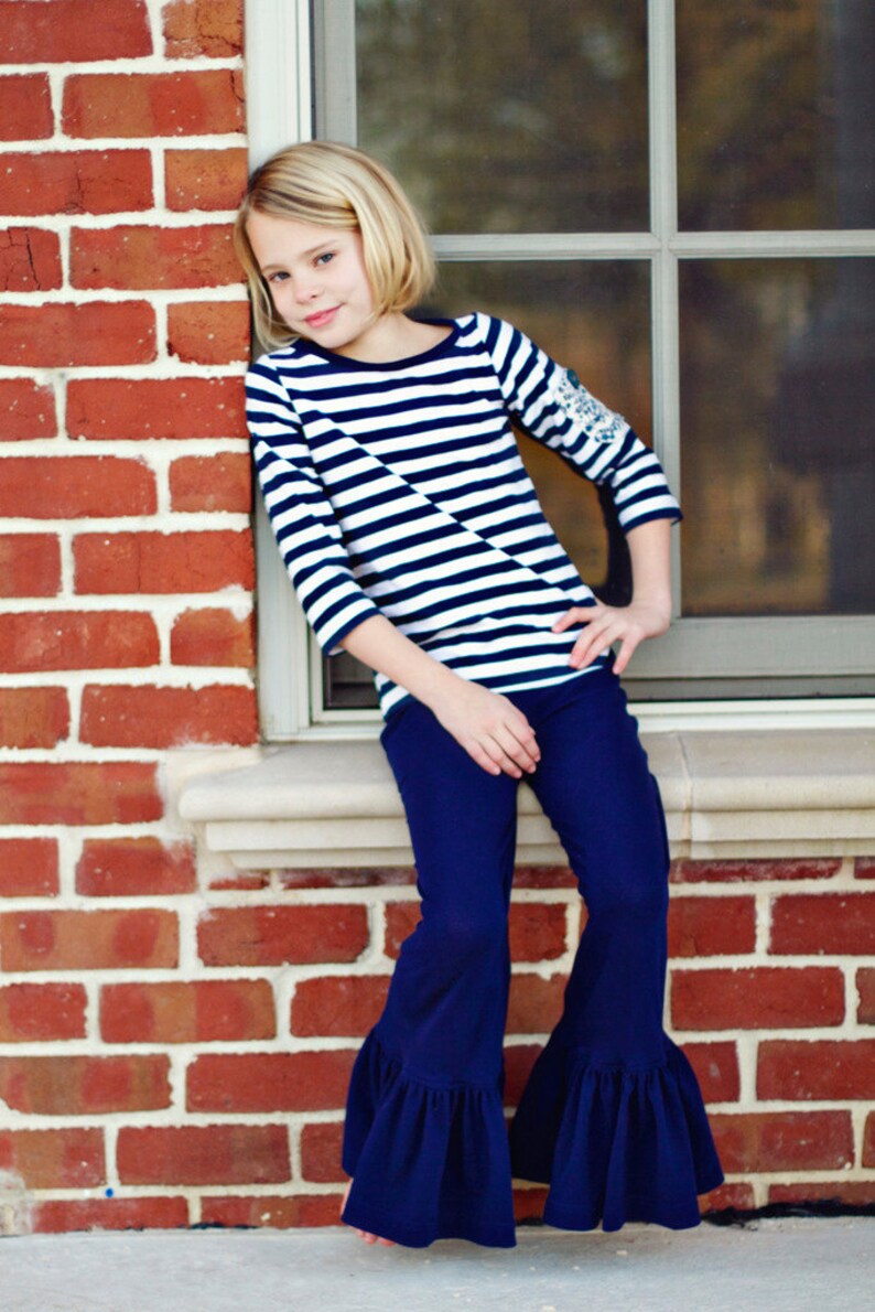 DIY PDF Sewing Pattern and Tutorial The Classic Knit Ruffle Pant Sizes 12M through 12 image 5