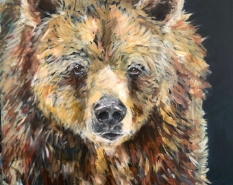 Original Painting - Bear - Acrylic on 30" x 30” Canvas