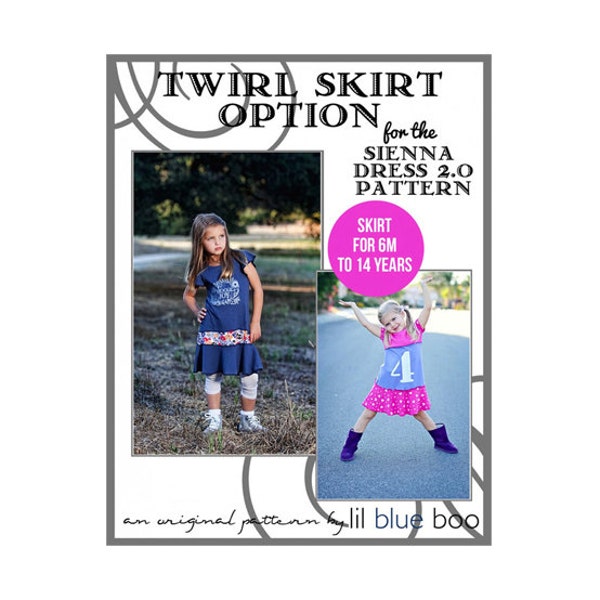 DIY PDF Pattern and Tutorial - Twirl Skirt Option for Sienna Dress 2.0