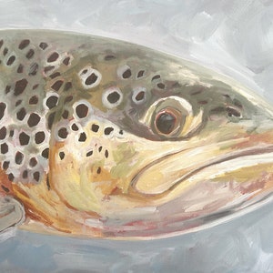 Original Painting - Brown Trout  - Acrylic on 16&quot; x 20&quot; Canvas