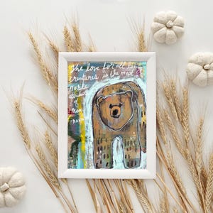Impressão artística de 5&quot; x 7&quot; - Citação de criaturas vivas - em papel fosco escuro