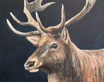 Original Painting - Elk  - Acrylic on 20" x 20" Canvas