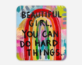 Girl Rainbow Vinyl Sticker – You Can Do Hard Things