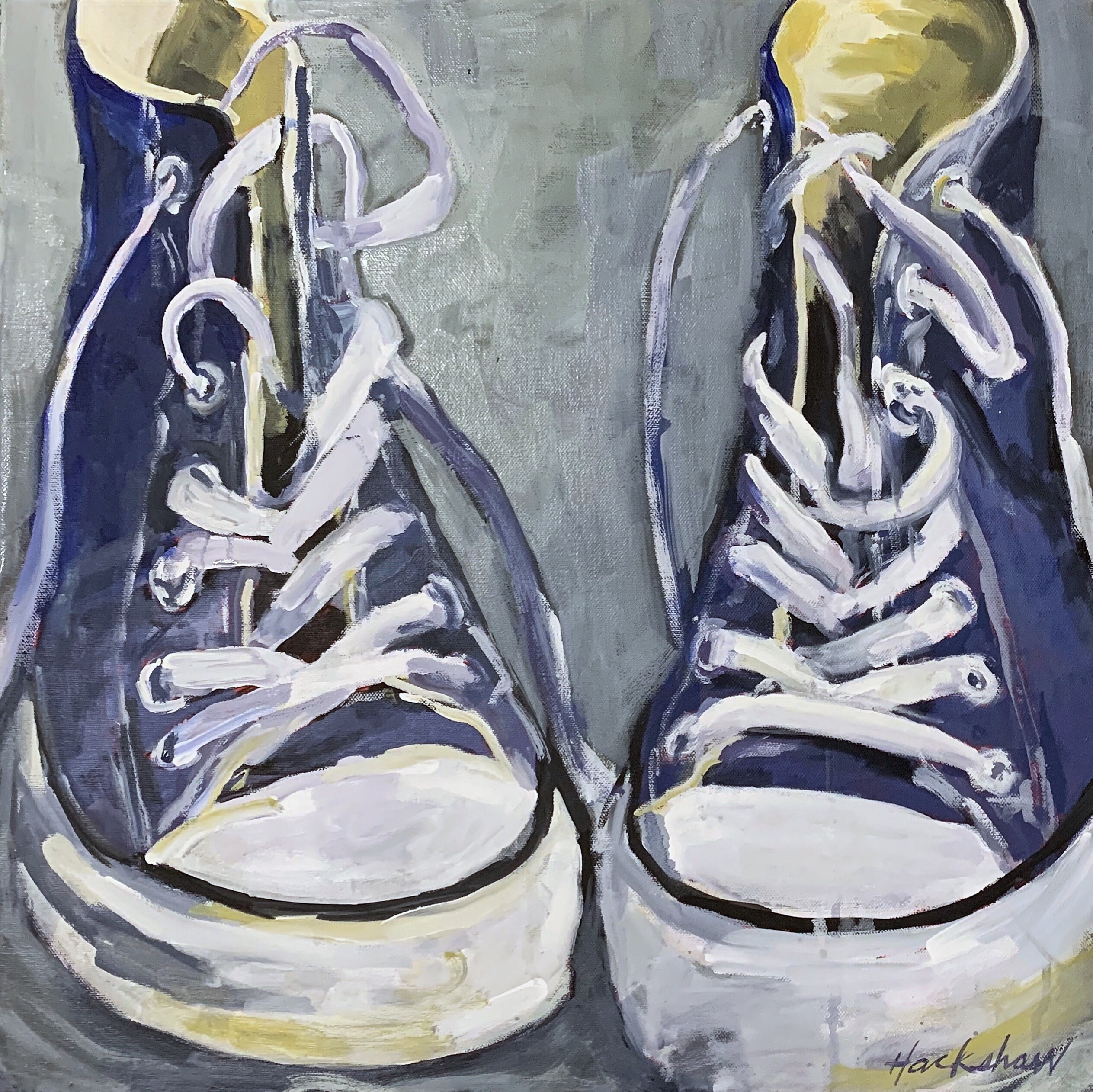 Original Painting Blue Converse Acrylic 20 x Etsy
