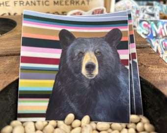 3"x3" Striped Black Bear Smoky Mountains Sticker