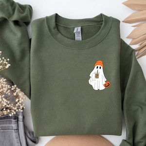 Little Ghost Ice Coffee Shirt,Ghost Sweatshirt,Halloween Tee, Cute Ghost Shirt,Little Ghost Ice Ghost Ice Coffee Sweatshirt,Fall Sweatshirt