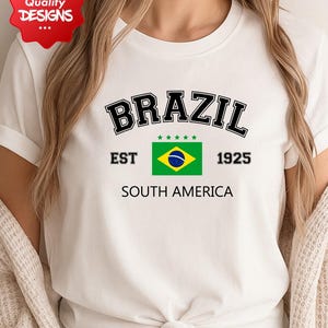 Brasilien Flagge T-Shirt PNG, brasilianischer Stolz digitale Grafik, Brasilien Cricut Design, druckbares Brasilien Shirt, patriolische Südamerika Kunst