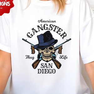 American Gangster Thug Life T-Shirt, Urban Streetwear Graphic Tee, Bold Rap Lifestyle T-Shirt, Retro Thug Quote Tee, Gangsta Attitude Shirt