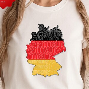 Germany Map PNG T-Shirt Design, German Country Outline Graphic, Deutschland Digital Map Art, DIY Patriotic Shirt PNG for Cricut