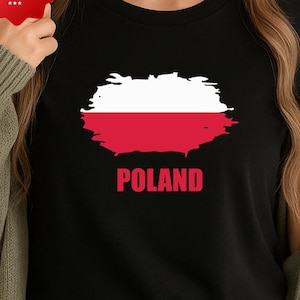 Poland Flag PNG, Polish National Flag Graphic T-Shirt Design, Poland Pride Digital Clipart for Cricut, Polish Flag PNG for DIY Apparel