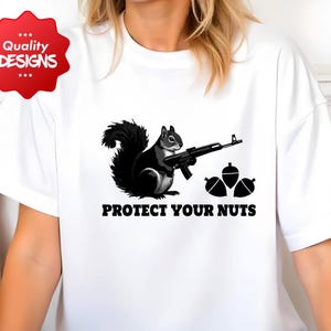 Funny Squirrel PNG: Protect Your Nuts Clipart (Digital Download)