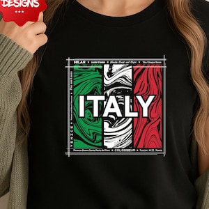 Italy City Skyline PNG, Italia Cityscape Graphic T-shirt Design, Digital Italian Landmark Clipart, Printable Sublimation for Italian Pride