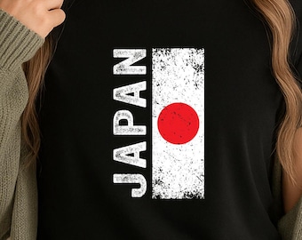 Bandera de Japón PNG, diseño gráfico de camiseta con la bandera japonesa del Sol Naciente, sublimación del Orgullo Japonés PNG, descarga digital para Cricut, ropa DIY