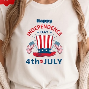 Independence Day T-Shirt PNG, 4th of July Sublimation Design, American Flag Digital Download | Patriotic USA Shirt PNG