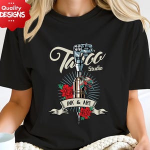 Tattoo Studio PNG, Tattoo Shop Digital Download, Ink Art Clipart, Sublimation Design, Tattoo Graphic, Instant Download PNG File