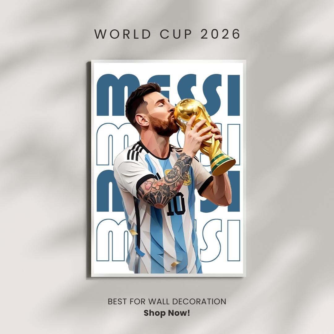 Digital File Wall Decor, Abstract Soccer Legend Art Poster, World ...