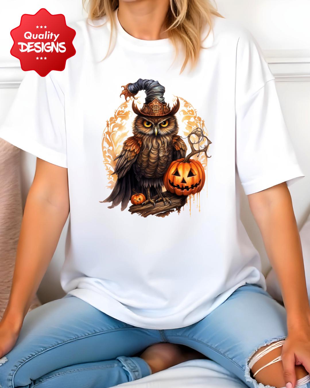 Halloween Owl T-Shirt, Spooky Graphic Tee, Trick or Treat, Sublimation Shirt, Fall Costume, Haunted 