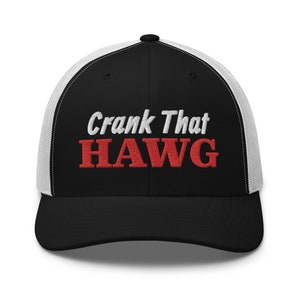 Cappello da camionista Crank That Hawg, cappello ispirato ai meme, logo ricamato, parte posteriore in rete, regalo divertente per uomo