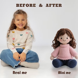 Custom Look Alike Crochet Doll, Personalized Mini Me Doll, Couple Portrait Doll,Baby Keepsake,Gift For Mom Dad,Personalized Gifts