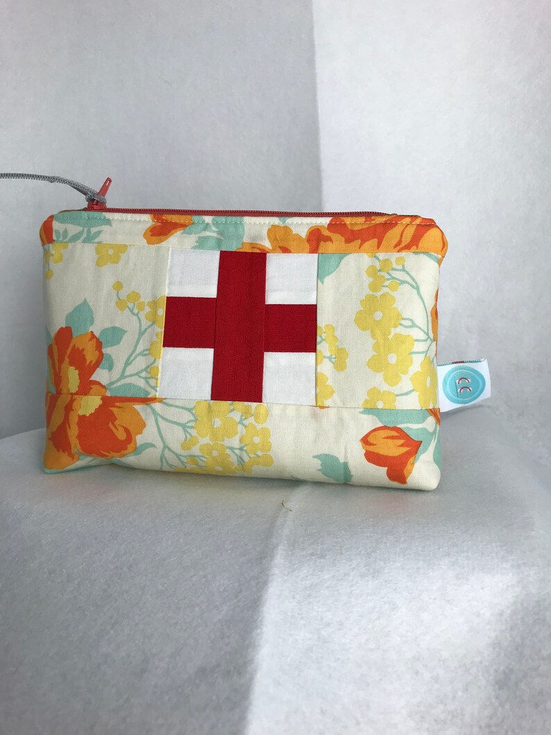 Red Cross/first Aid Zippered Pouch Etsy