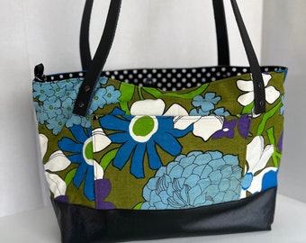 ONE of a KIND - Large Graphic Floral Tote Bag