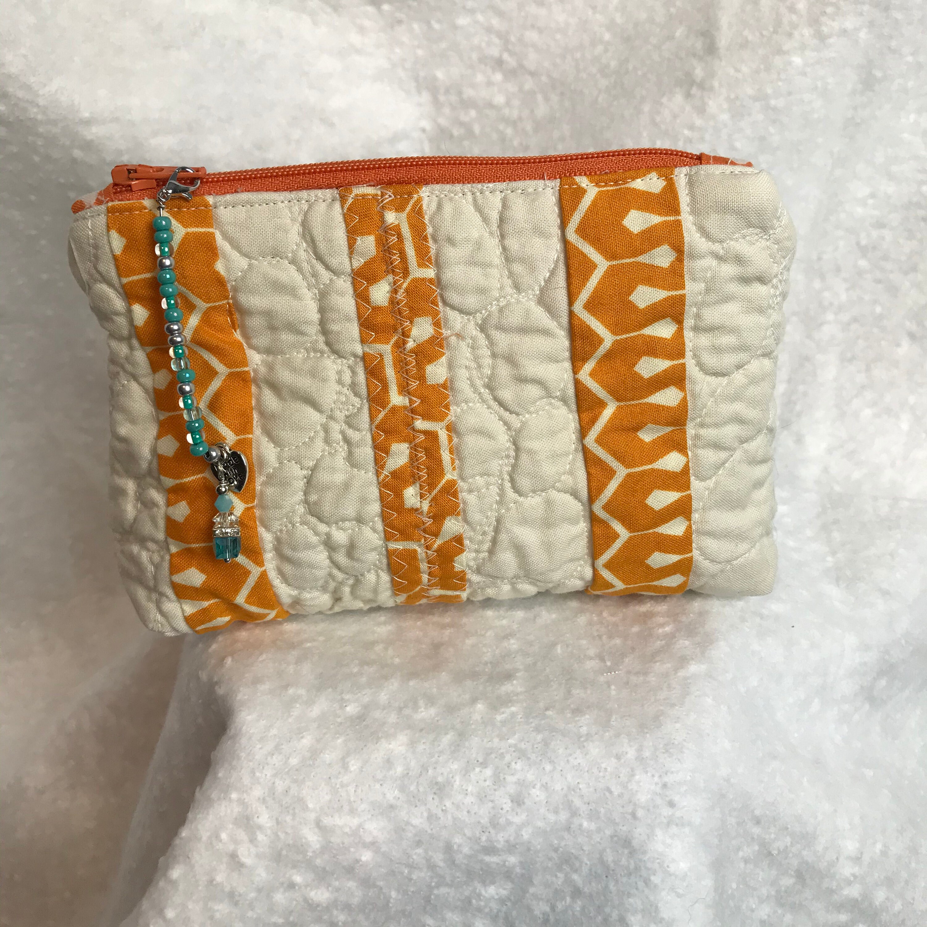 Small Zippered Quilted Pouch Free Shipping Etsy