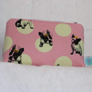 Boston Terrier Pink Zippered Pouch image 1