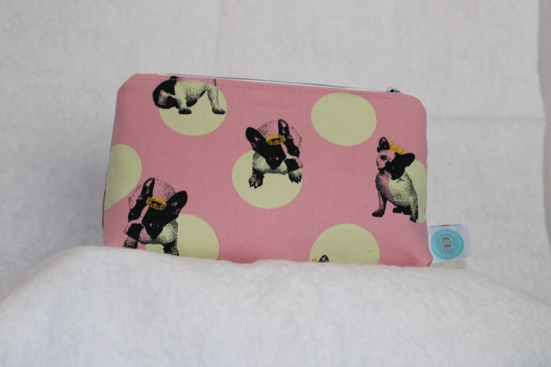 Boston Terrier Pink Zippered Pouch image 1