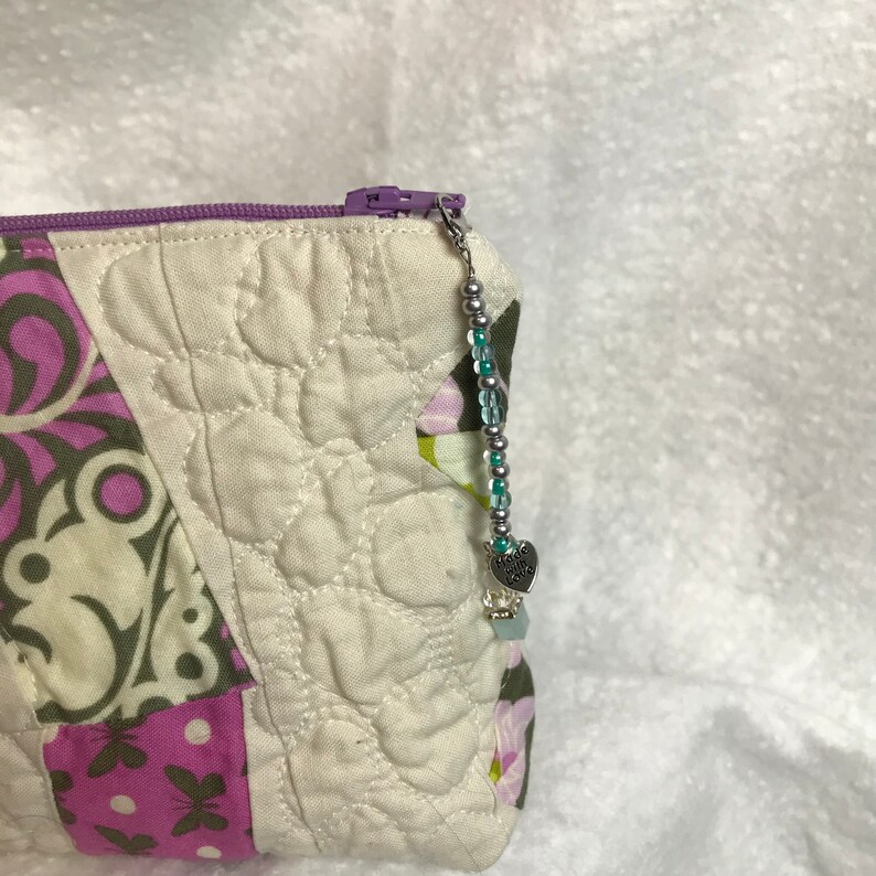 Medium Quilted Zippered Fabric Pouch image 2