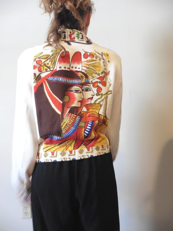 Hand Painted Silk Ancient Egypt Motif