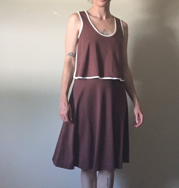 reserved 1970s Brown Sporty Dress