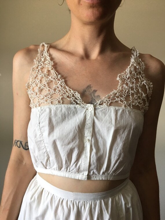 White Cotton and Lace Camisole