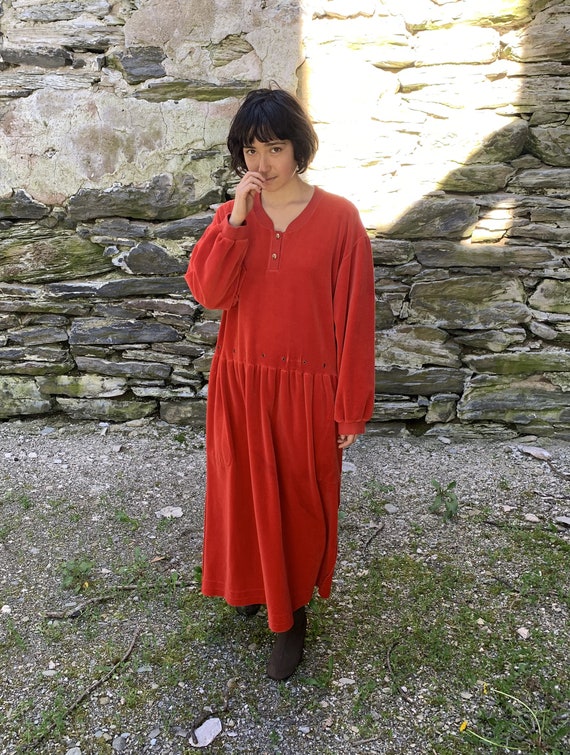 Sonia Rykiel Red Velour Dress