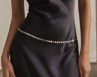 Minimalist Chain Belt for Dress Silver Statement Waist Belt for the Office Women Sweater Belt for Date Night Jewelry for High Waisted Pants
