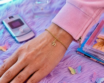 Custom Y2K Bracelet Zodiac Stainless Steel Bracelet Horoscope Jewelry Astrology Minimalist Star Sign Personalized y2k aesthetic Gift for her