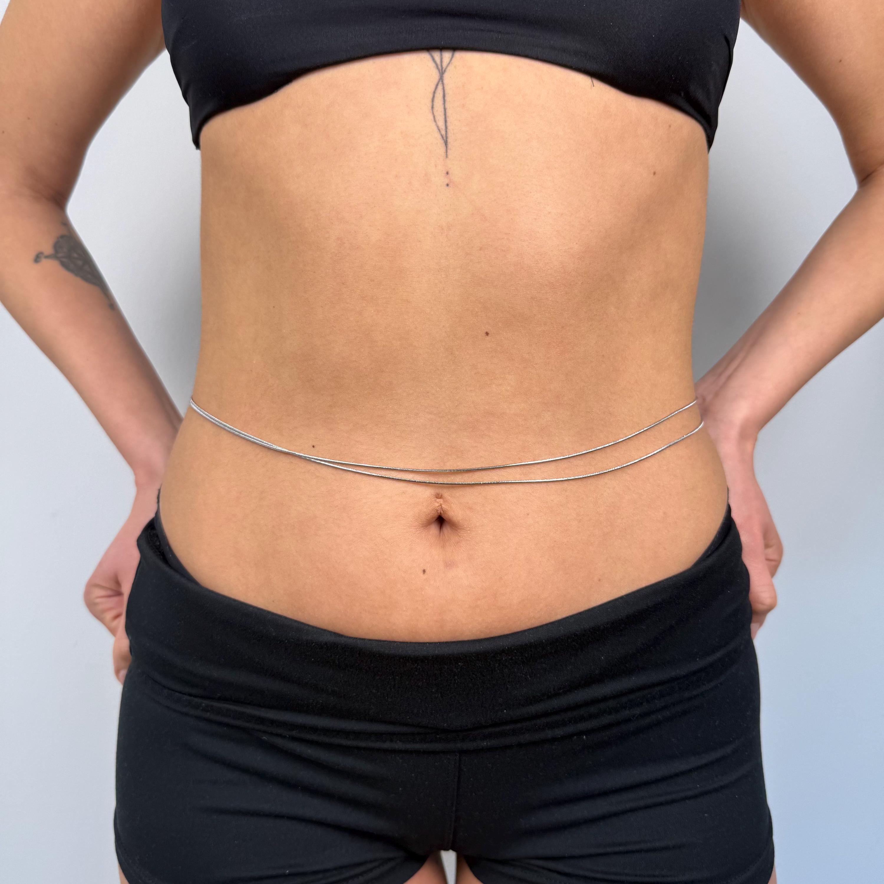 Delicate layered belly chain in gold-tone stainless steel, waterproof waist jewelry for minimalist style