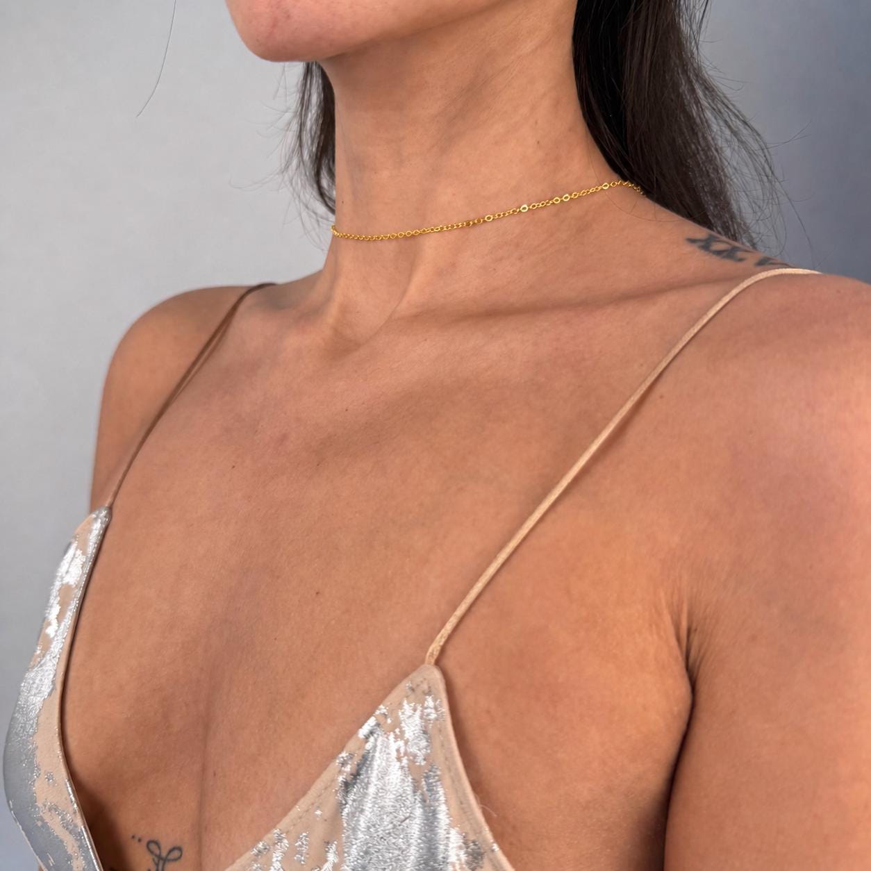Gold-tone stainless steel pearl drop back chain for open-back evening dresses and prom gowns
