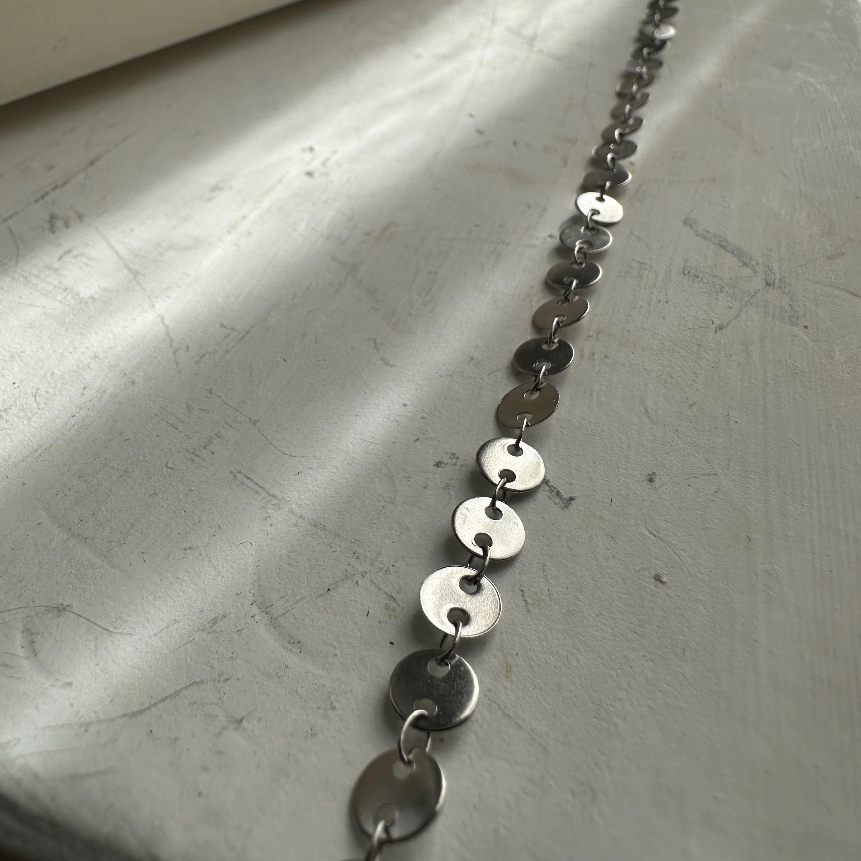 Gold-tone stainless steel coin disc belly chain handmade, waterproof waist accessory for summer boho style